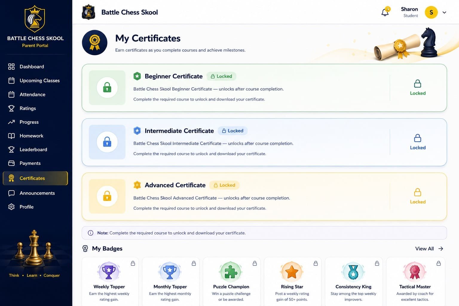 Certificates and Badges
